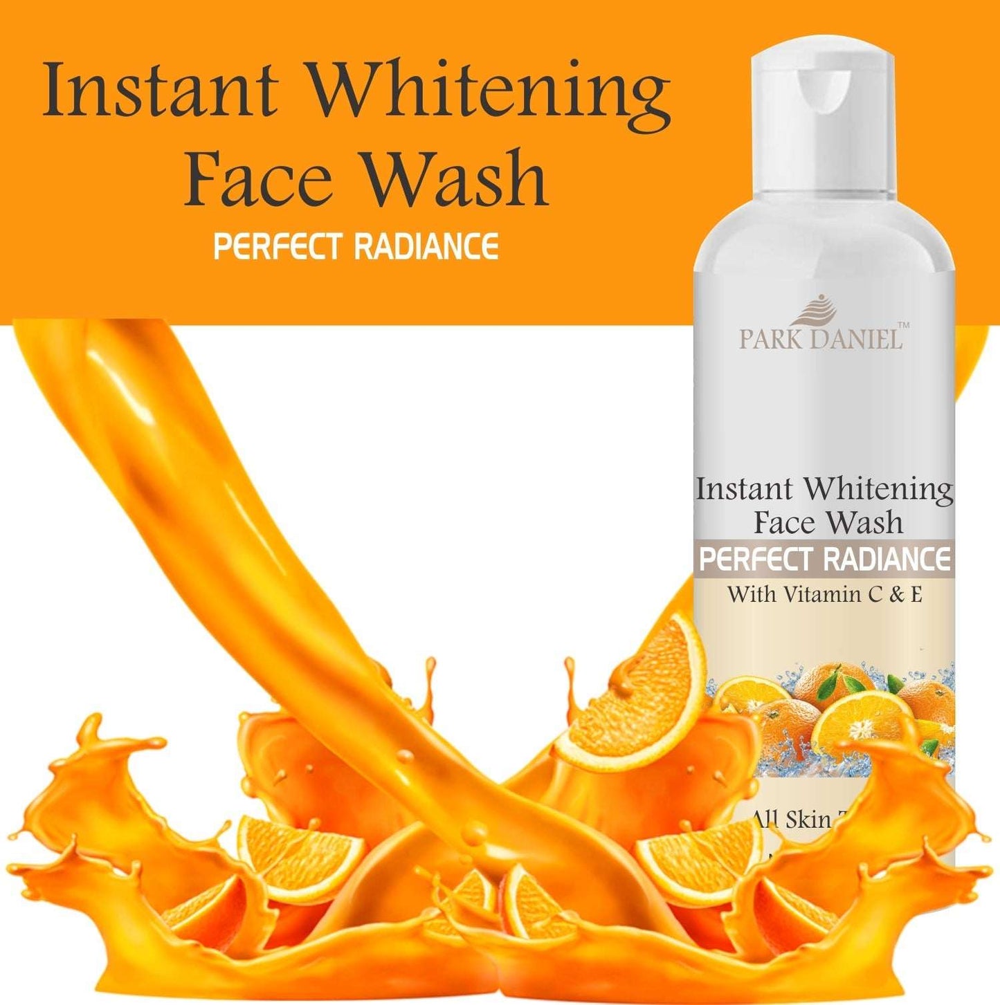 Park Daniel Instant Whitening Face Wash for Instant Face Whitening & Brightening Combo Pack of 2 Bottles of 100 ML (200 ML),