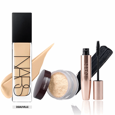 NARS Foundation + Laura Mercier Loose Setting Powder + NARS Instant Volume Mascara Combo | Complete Glam Makeup Kit