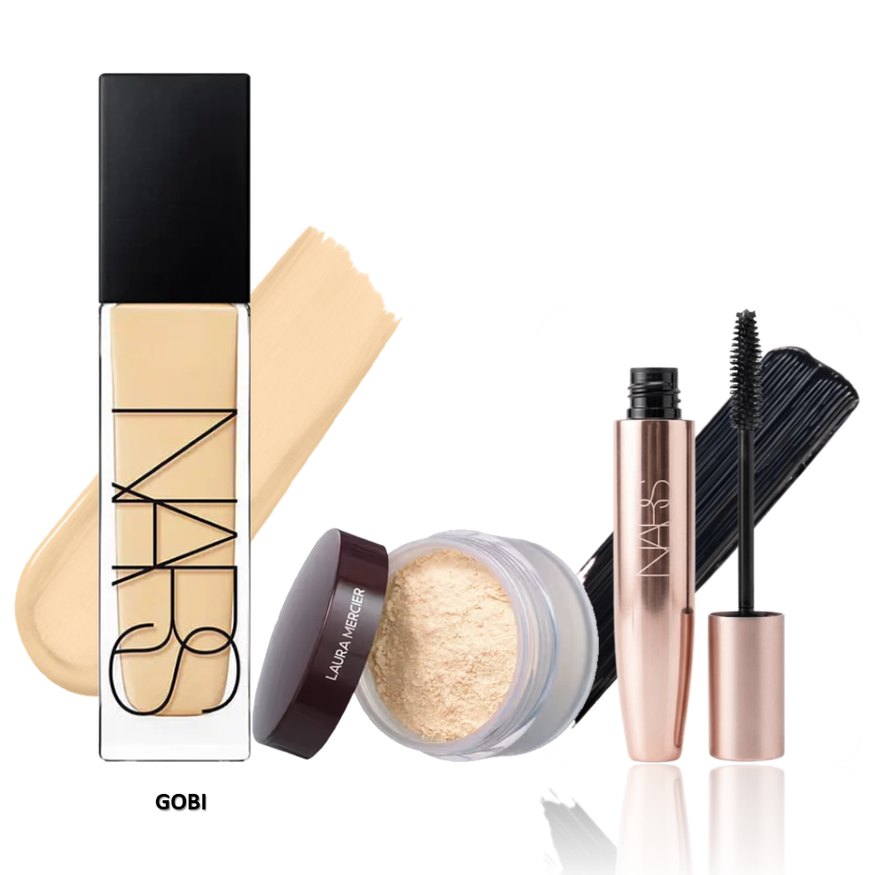 NARS Foundation + Laura Mercier Loose Setting Powder + NARS Instant Volume Mascara Combo | Complete Glam Makeup Kit