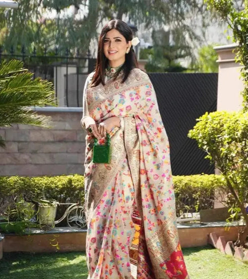 Women Soft Silk Sarees Banarasi sari Kanjivaram Pattu Pure Kanchipuram jacquard Paithani for Wedding